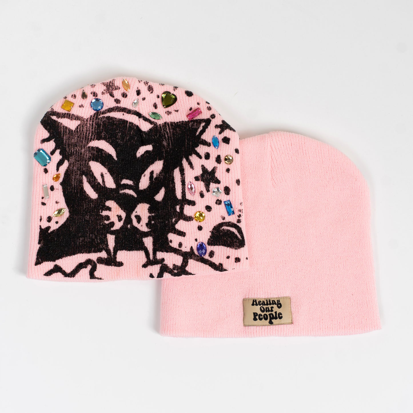 “Encrusted” Beanie Pink