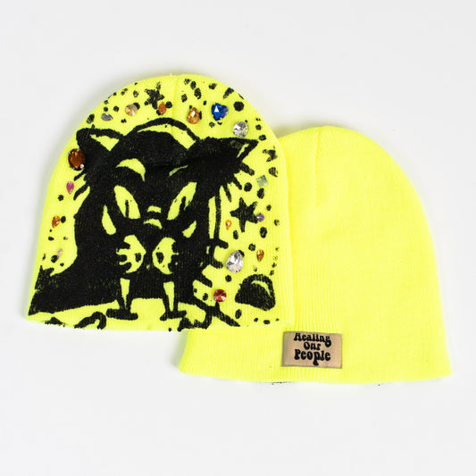 “Encrusted” Beanie Neon Green