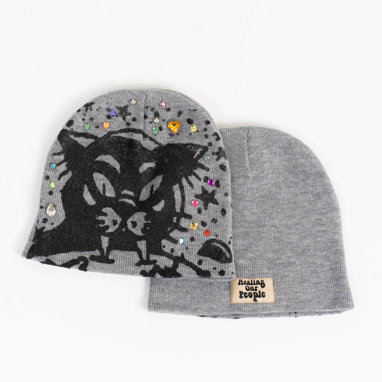 “Encrusted” Beanie Grey