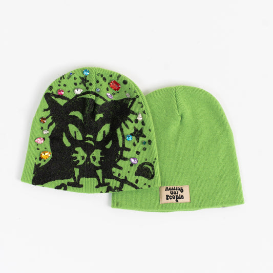 “Encrusted” Beanie Green