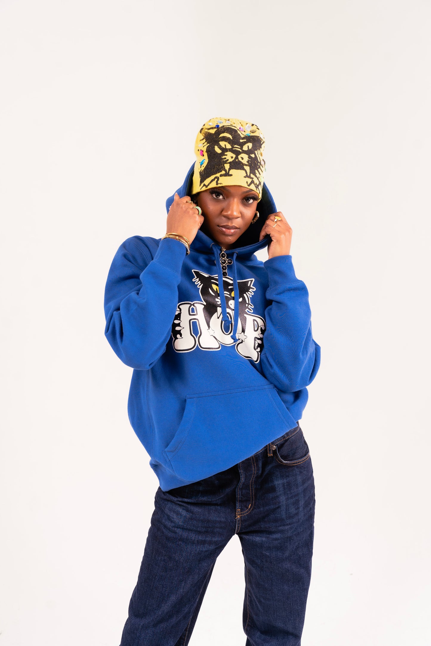 PANTHER HOODED SWEATSHIRT ROYAL BLUE