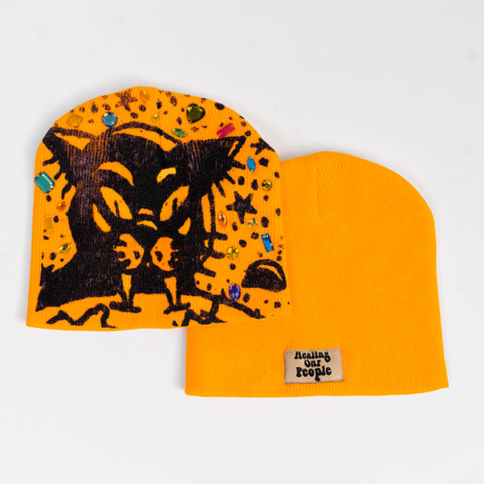 “Encrusted” Beanie Orange